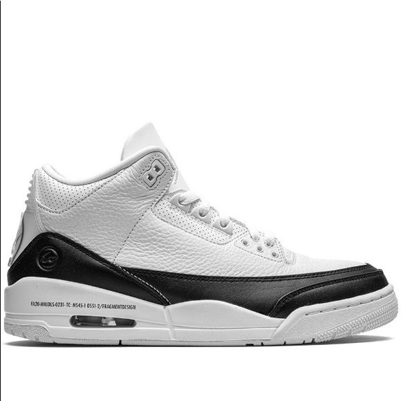 Air Jordan 3 x Fragment uber Rare collaboration expected Yellowing In Heel Logo- - Picture 2 of 8